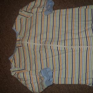 Gerber striped long sleeve footie zip up